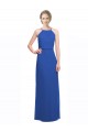 Azul 135 línea A Tirantes espagueti Gasa Largo Vestidos de dama de honor