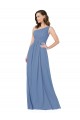 Azul Windsor Cubierta Un Hombre Gasa Largo Vestidos de dama de honor