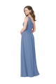 Azul Windsor Cubierta Un Hombre Gasa Largo Vestidos de dama de honor