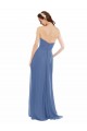 Azul Windsor línea A Cuello de Corazón Sin tirantes Gasa Largo Vestidos de dama de honor