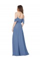 Azul Windsor línea A Hombros Descubiertos Sin tirantes Gasa Largo Vestidos de dama de honor