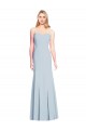 Azul cielo claro Trompeta Cuello de Corazón Sin tirantes Crepé Elástico Largo Vestidos de dama de honor / Vestidos de fiesta