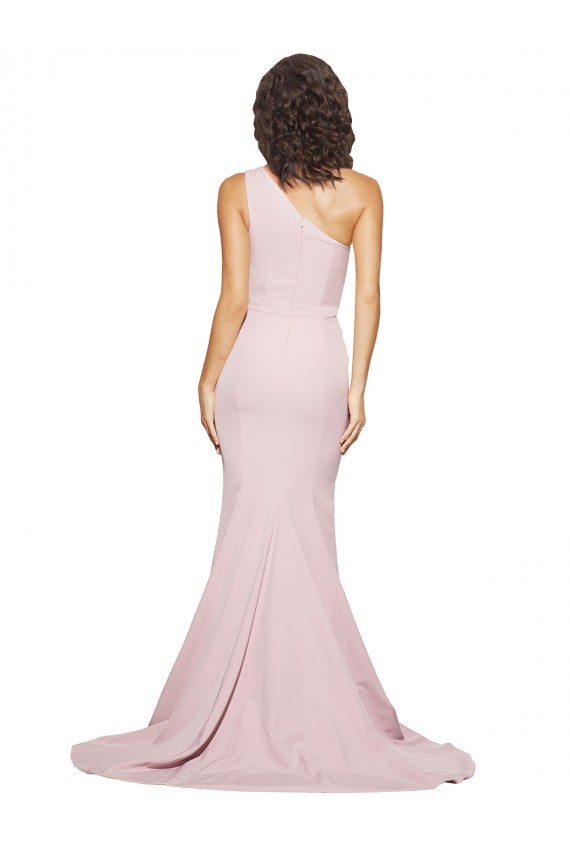 Cubierta Un Hombre Barrer tren Crepé Elástico Largo Vestidos de dama de honor / Vestidos de fiesta