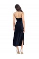 Azul marina oscuro Columna Midi Terciopelo Elástico Corto Formales Vestidos de dama de honor / Vestidos de fiesta / Vestidos de cóctel