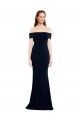 Azul marina oscuro Sirena Hombros Descubiertos Crepé Elástico Largo Formales Vestidos de dama de honor / Vestidos de fiesta