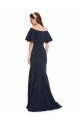 Azul marina oscuro Sirena Hombros Descubiertos Crepé Elástico Largo Formales Vestidos de dama de honor / Vestidos de fiesta