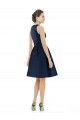 Azul marina oscuro línea A Halter Cóctel Satén Corto Vestidos de dama de honor / Vestidos de cóctel