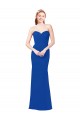 Azul real línea A Cuello de Corazón Gasa Largo Vestidos de dama de honor