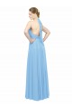 Bígaro línea A Halter Gasa Largo Vestidos de dama de honor