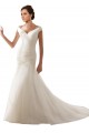 Blanco Cubierta Hombros Descubiertos Cola capilla Tul Vestidos de novia