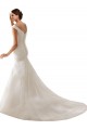Blanco Cubierta Hombros Descubiertos Cola capilla Tul Vestidos de novia