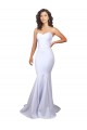 Blanco Sirena Cuello de Corazón Sin tirantes Cuello Alto Crepé Elástico Sencillo Playa Vestidos de novia