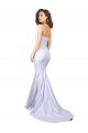 Blanco Sirena Cuello de Corazón Sin tirantes Cuello Alto Crepé Elástico Sencillo Playa Vestidos de novia
