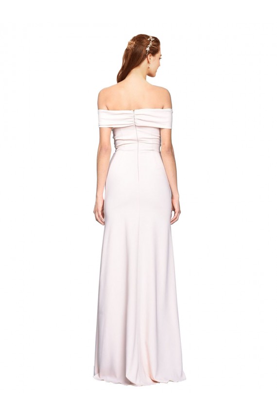 Blanco Sirena Hombros Descubiertos Crepé Elástico Largo Formales Vestidos de dama de honor / Vestidos de fiesta