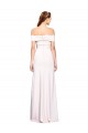Blanco Sirena Hombros Descubiertos Crepé Elástico Largo Formales Vestidos de dama de honor / Vestidos de fiesta