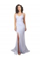 Blanco Sirena Tirantes espagueti Cuello Alto Crepé Elástico Sencillo Playa Vestidos de novia