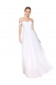 Blanco línea A Hombros Descubiertos Gasa Largo Formales Vestidos de dama de honor / Vestidos de fiesta