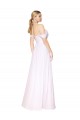 Blanco línea A Hombros Descubiertos Gasa Largo Formales Vestidos de dama de honor / Vestidos de fiesta