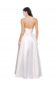 Blanco línea A Sin tirantes Satén elástico Largo Formales Vestidos de dama de honor / Vestidos de fiesta