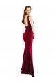 Borgoña 10 Sirena Cuadrado Crepé Elástico Largo Formales Vestidos de dama de honor / Vestidos de fiesta