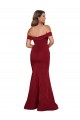 Borgoña Sirena Hombros Descubiertos Spandex Largo Formales Vestidos de dama de honor / Vestidos de fiesta