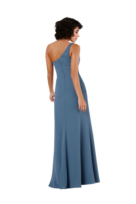 Borgoña línea A Un Hombre Gasa Largo Formales Vestidos de dama de honor / Vestidos de noche