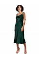 Cazador Verde Cubierta Midi Satén elástico Corto Formales Vestidos de dama de honor / Vestidos de fiesta / Vestidos de cóctel