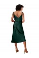 Cazador Verde Cubierta Midi Satén elástico Corto Formales Vestidos de dama de honor / Vestidos de fiesta / Vestidos de cóctel