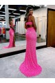 Color mostrado Cubierta Cuello en V Barrer tren Lentejuelas Terciopelo Largo Vestidos de fiesta