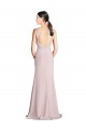Cubierta Halter Cuello Alto Gasa Largo Vestidos de dama de honor