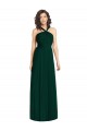 Evergreen línea A Halter Gasa Largo Vestidos de dama de honor