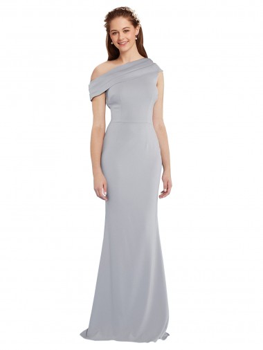 Gris 24 Sirena Un Hombre Crepé Elástico Largo Formales Vestidos de dama de honor / Vestidos de fiesta
