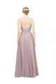 Light Lilac línea A Cuello de Corazón Tul Encaje Largo Vestidos de dama de honor