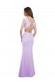 Lila Columna Cuello redondo Gasa Largo Vestidos de dama de honor