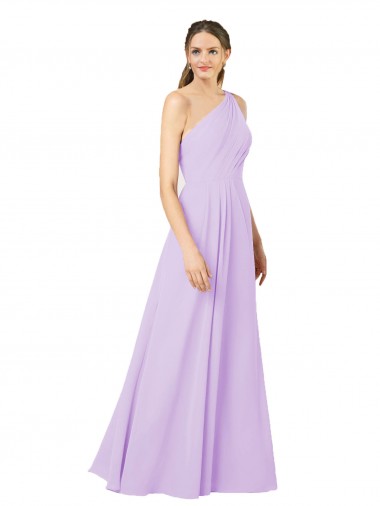 Lila Cubierta Un Hombre Gasa Largo Formales Vestidos de dama de honor / Vestidos de noche
