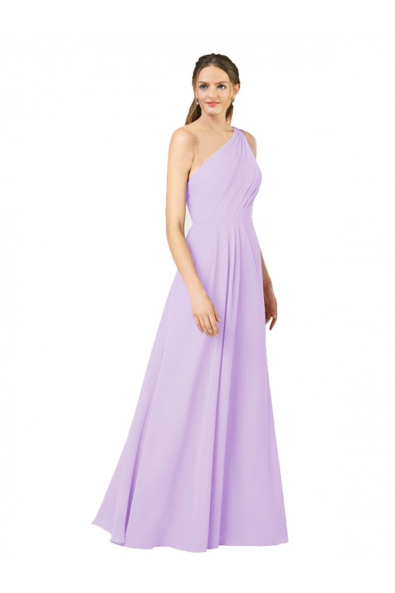 Lila Cubierta Un Hombre Gasa Largo Formales Vestidos de dama de honor / Vestidos de noche