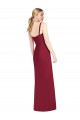 Lila Sirena Tirantes espagueti Cuello en V Sin tirantes Gasa Largo Vestidos de dama de honor