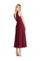 Lila línea A Halter Gasa Corto Vestidos de dama de honor / Vestidos de cóctel