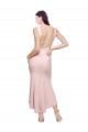Rosa Cubierta Cuello Alto Midi Crepé Elástico Corto Asimétrico Formales Vestidos de dama de honor / Vestidos de fiesta / Vestidos de cóctel