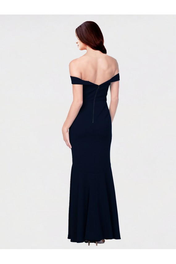Marfil Sirena Hombros Descubiertos Crepé Elástico Largo Formales Vestidos de dama de honor / Vestidos de fiesta