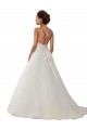 Marfil Tirantes espagueti Cola capilla Tul Encaje Boho Vestidos de novia