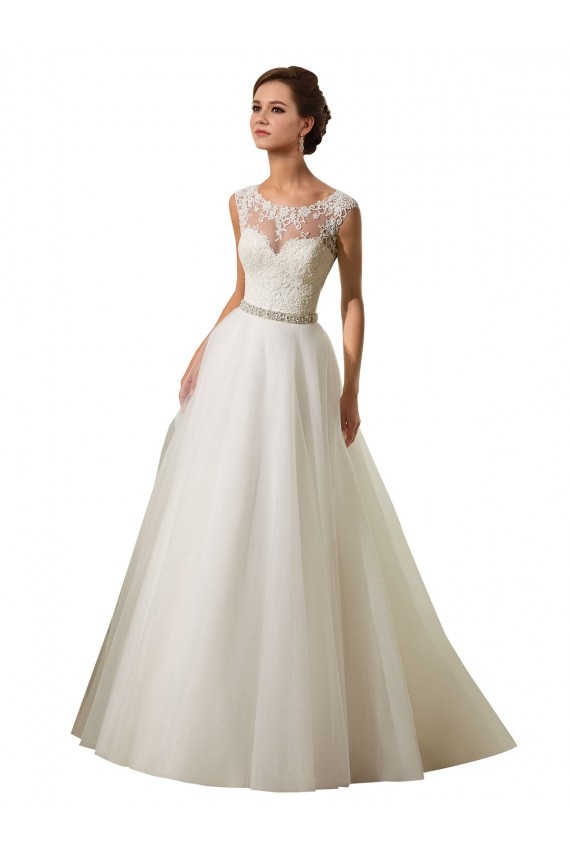 Marfil Ilusión Cola capilla Tul Encaje Vestidos de novia