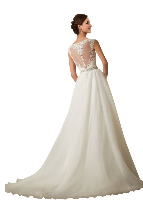 Marfil Ilusión Cola capilla Tul Encaje Vestidos de novia