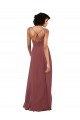 Negro Columna Cuello en V Gasa Largo Formales Vestidos de dama de honor / Vestidos de noche