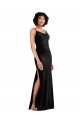 Negro Columna Terciopelo Elástico Largo Formales Vestidos de dama de honor / Vestidos de fiesta