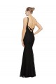 Negro Cubierta Cuello joya Encaje Largo Vestidos de dama de honor