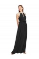 Negro Cubierta Halter Gasa Largo Vestidos de dama de honor