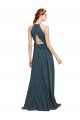 Negro Cubierta Halter Gasa Largo Vestidos de dama de honor