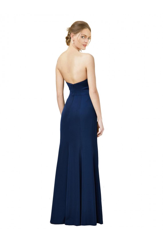 Negro Cubierta Sin tirantes Crepé Elástico Largo Formales Vestidos de dama de honor / Vestidos de fiesta