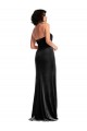 Negro Sirena Halter Terciopelo Elástico Largo Formales Vestidos de dama de honor / Vestidos de fiesta